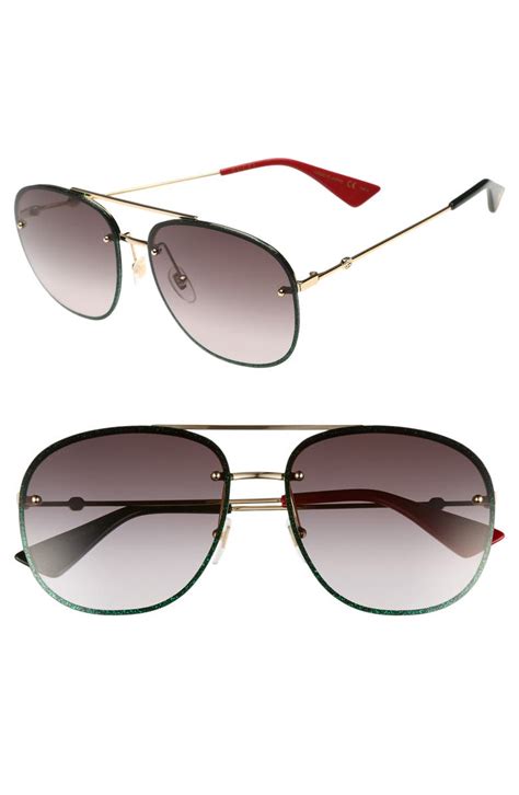 62mm gradient oversize aviator sunglasses gucci|Men's Designer Luxury Aviator Sunglasses .